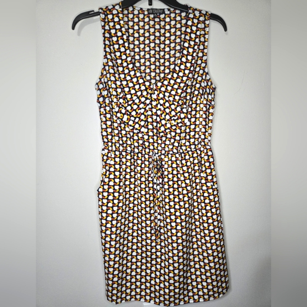Bebop Retro Sleeveless Apple Bow Dress. Size M. Pockets. Office Work Casual Fall